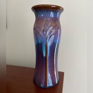 Bill Campbell Studios art pottery Lotus Vase 7.5” tall artist signed flower vase